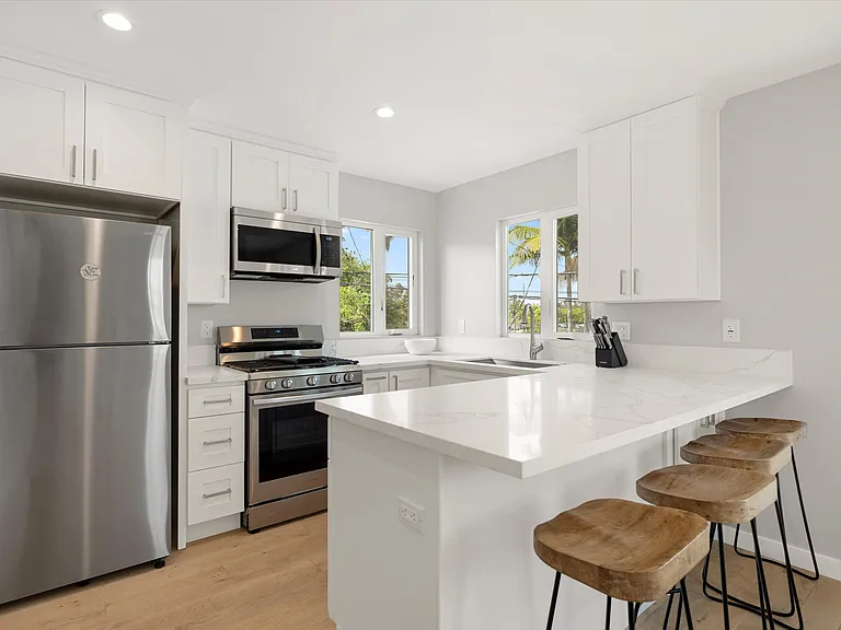 Kitchen with Island and view of the Colorado Lagoon