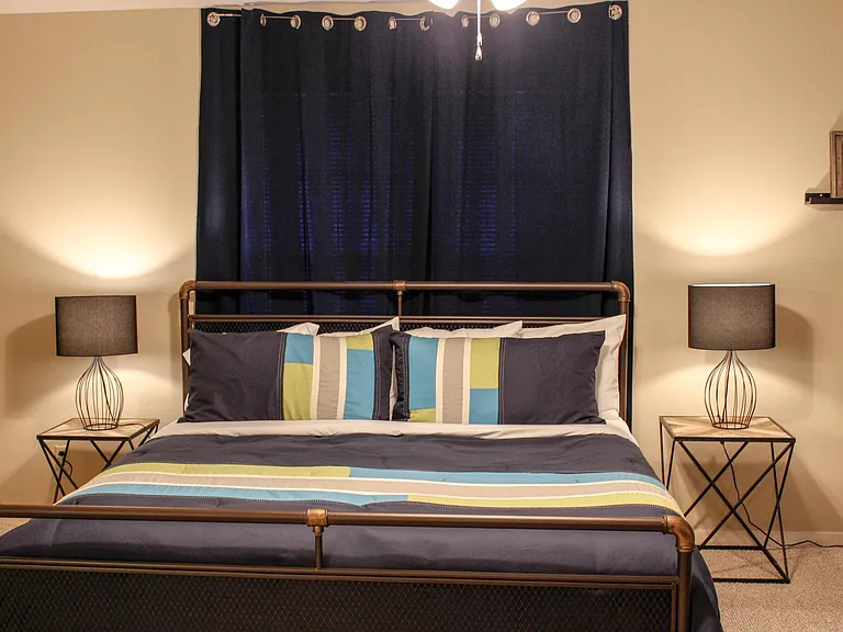 Master Suite: king-size bed...