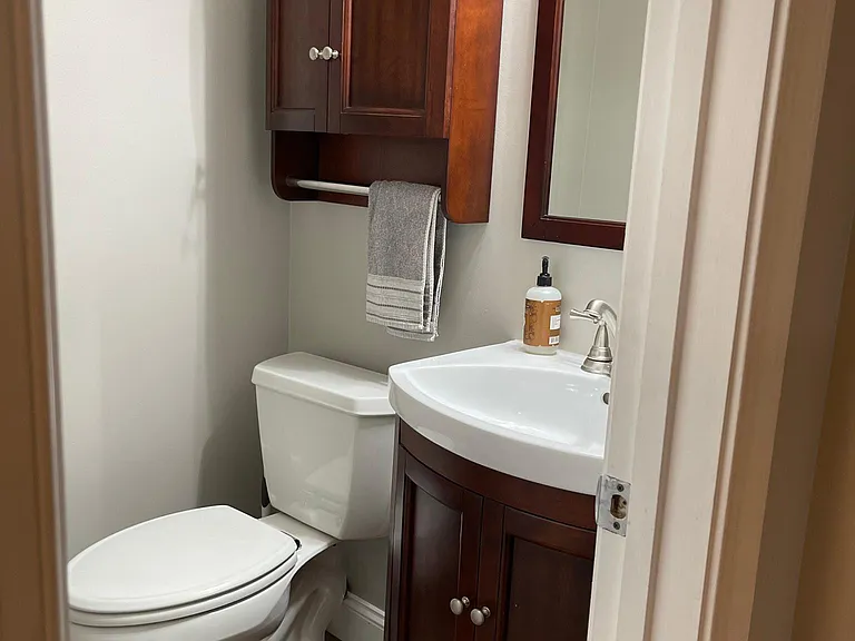 Downstairs powder room.