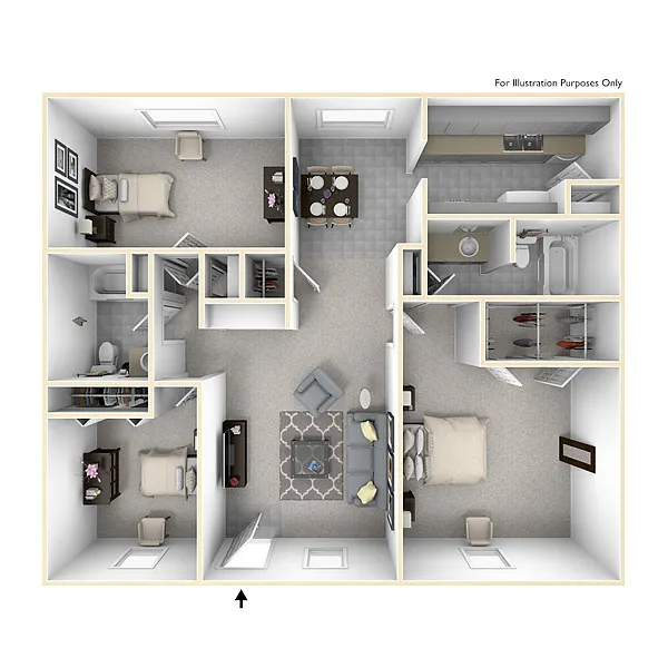 Floor plan 3 bedroom 2 bath
