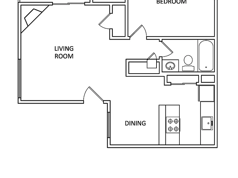 1x1 685 sq ft - B 1x1 685 sq ft - B