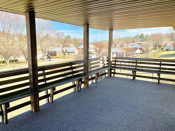 Bench seating on deck.