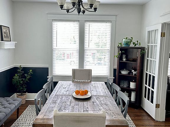 Large dining room with natural light