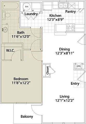 Floor plan 1 Bedroom