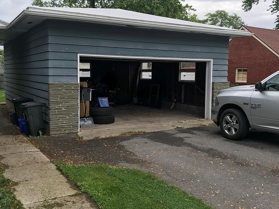 Shared detached garage.