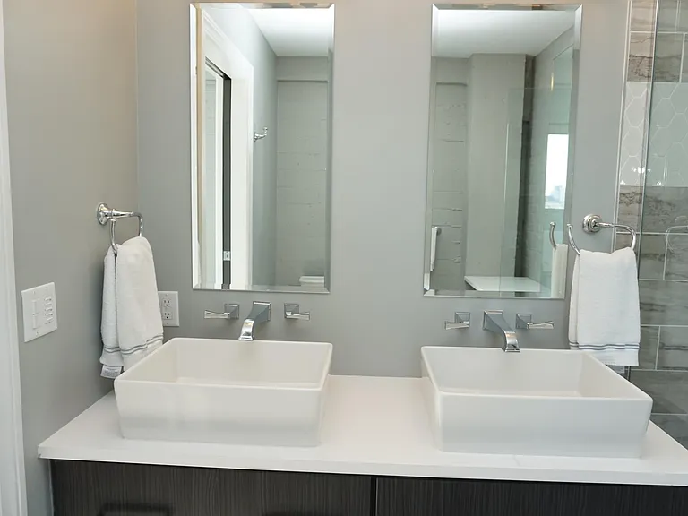 Master bathroom double vanity sinks