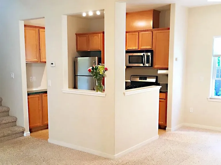 Entry living room and kitchen