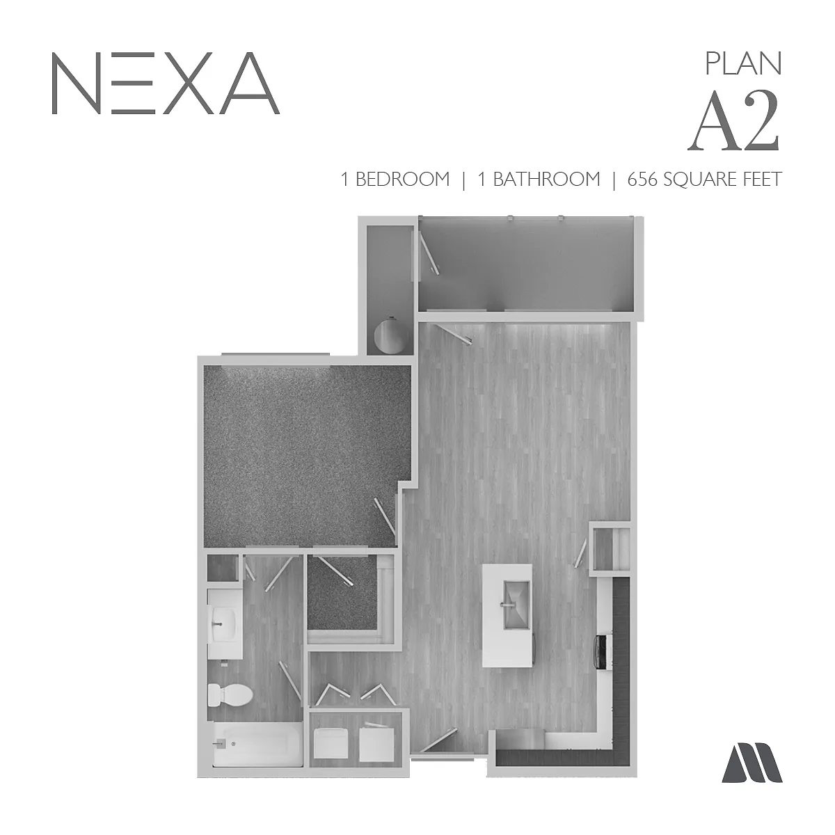 Floor plan 1 Bed/1 Bath