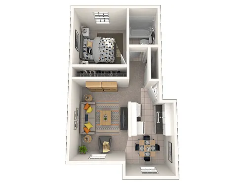 Floor plan 1 Bedroom 1 Bath