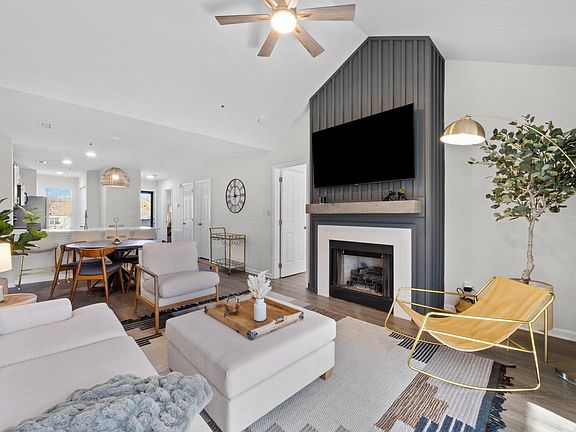 View from living room looking into the kitchen.
