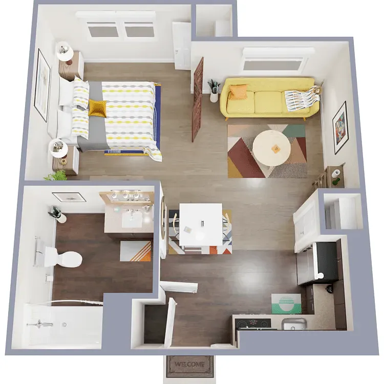 Floor plan 1 Bedroom 1 Bathroom