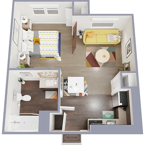 Floor plan 1 Bedroom 1 Bathroom