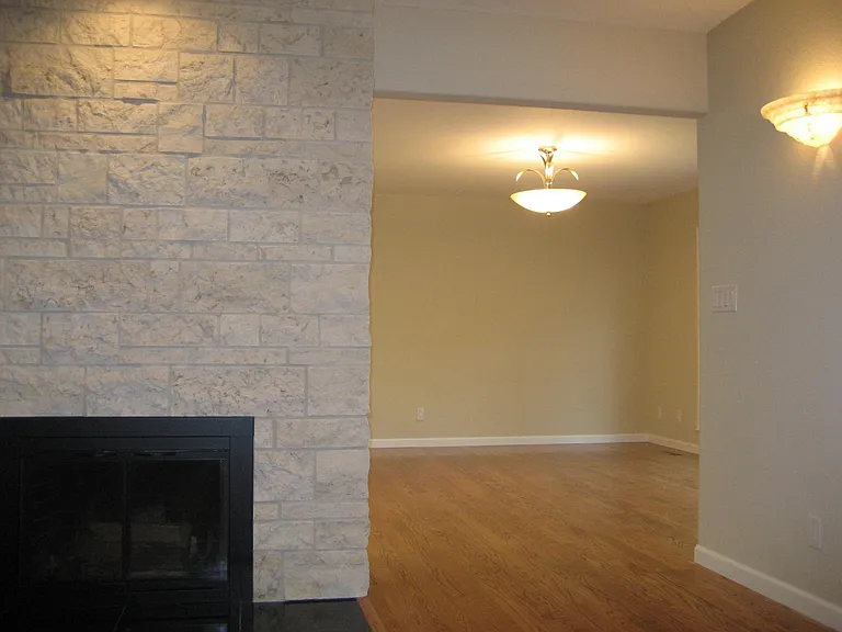 Jerusalem Stone fireplace with view to Dining