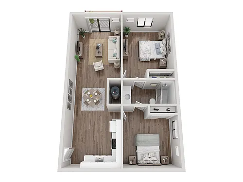 Floor plan 2 Bedroom with Balcony