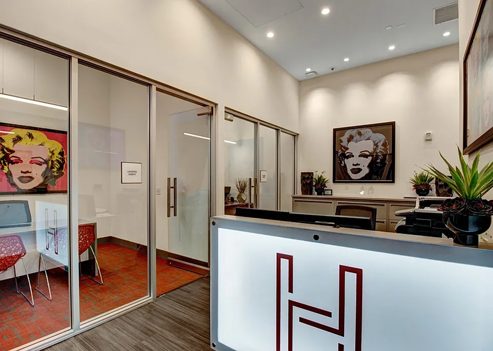 Harlow Front Office: Welcoming Reception Area for Residents and Visitors