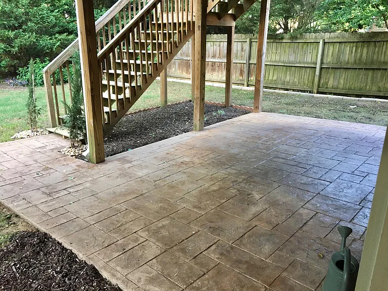 Stamped concrete patio space
