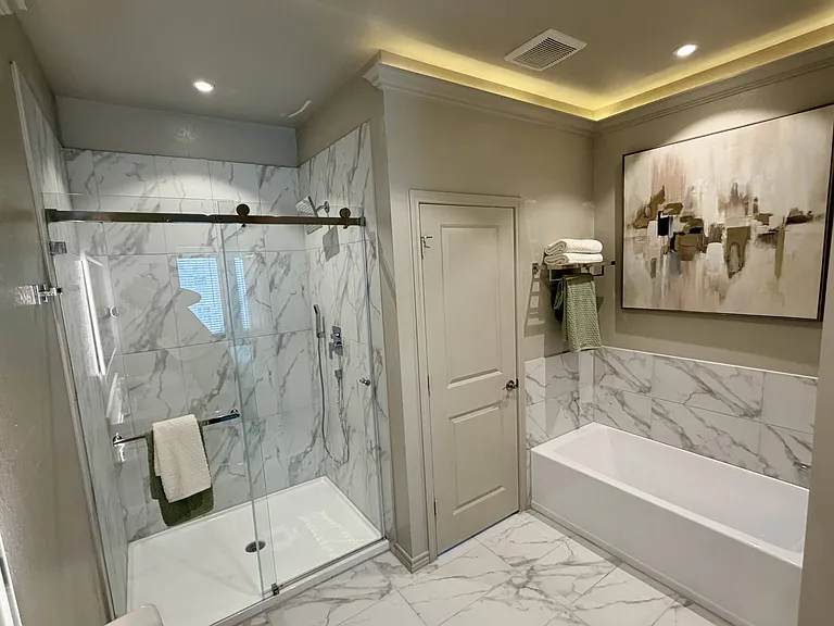 Primary Bathroom with Walk-in Shower and Soaking Tub (Plan 2221)