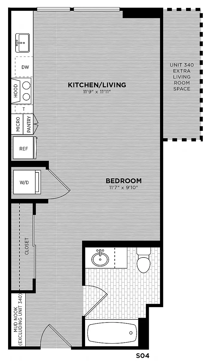 Floor plan Studio | Allen S04