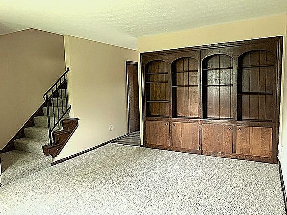 Living Room with built in bookcases