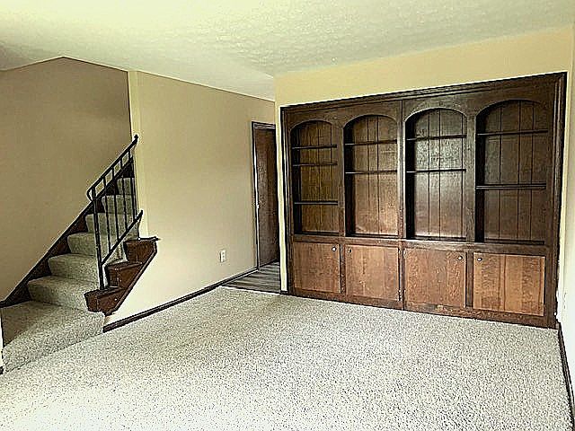 Living Room with built in bookcases