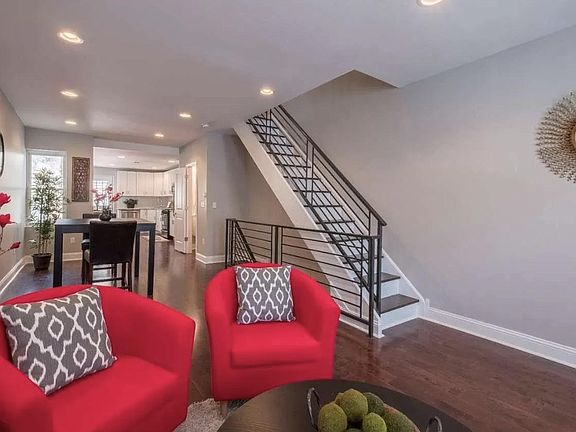 Living room and stairs to second floor