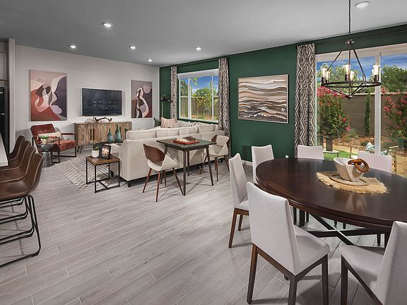 Residence 2 great room modeled at a nearby Meritage community.