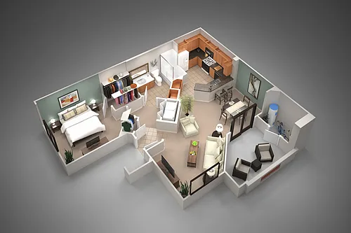 Floor plan One Bedroom/One Bath
