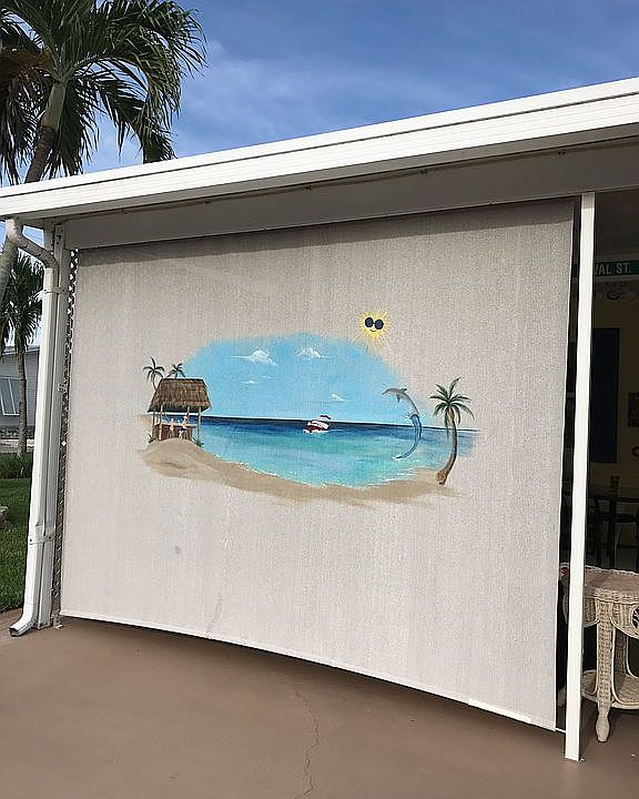 Carport roll down shade