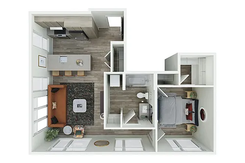 Floor plan 1X1 - 106