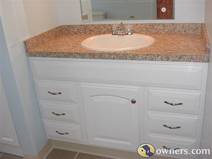 Updated bathroom sink (with BathFitter shower!)