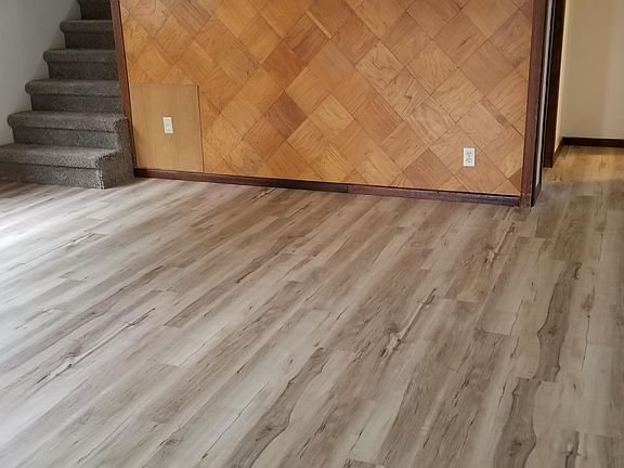 Living room looking from patio doors in