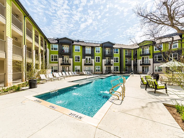 Interior courtyard with resort-style pool