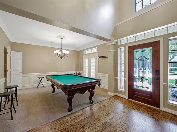 Pool table is currently in the dining room which is right of the kitchen