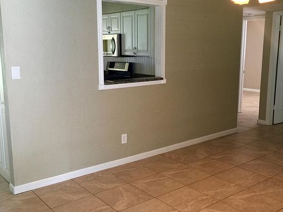 Living room, showing pass-thru to the kitchen
