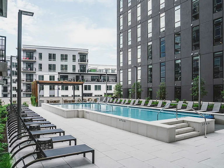 Elevated heated pool with spacious sundeck