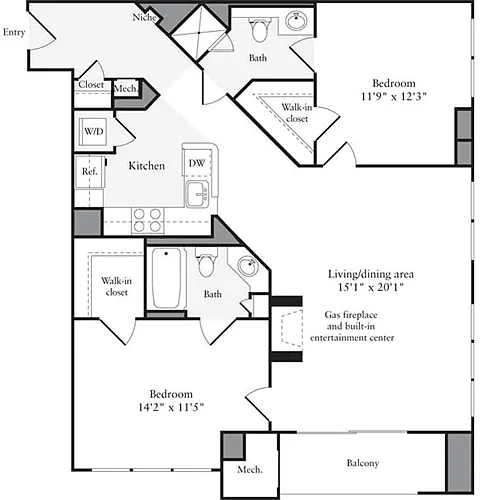 Floor plan 2 Bedrooms C