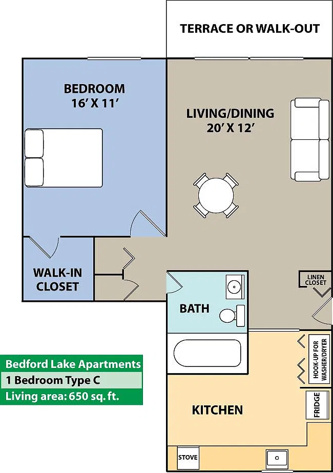 Floor plan 1-Bedroom - First Floor