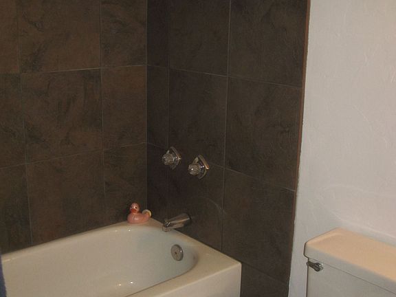 Hall bathroom - tiled bath/shower