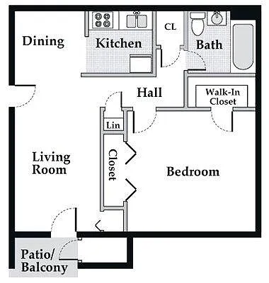 Floor plan ONE BEDROOM