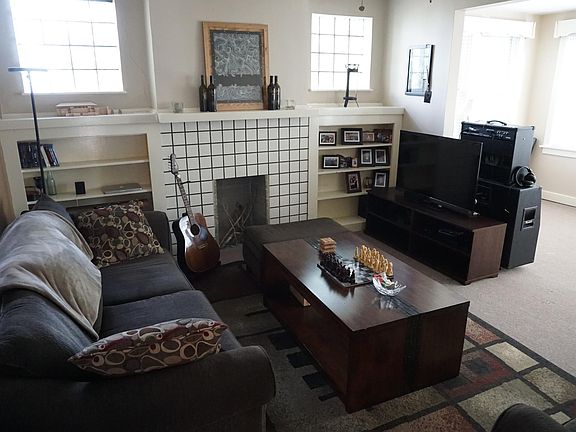 Family room is bright and airy