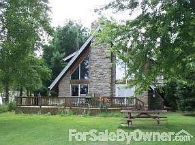 Lakeside view of house