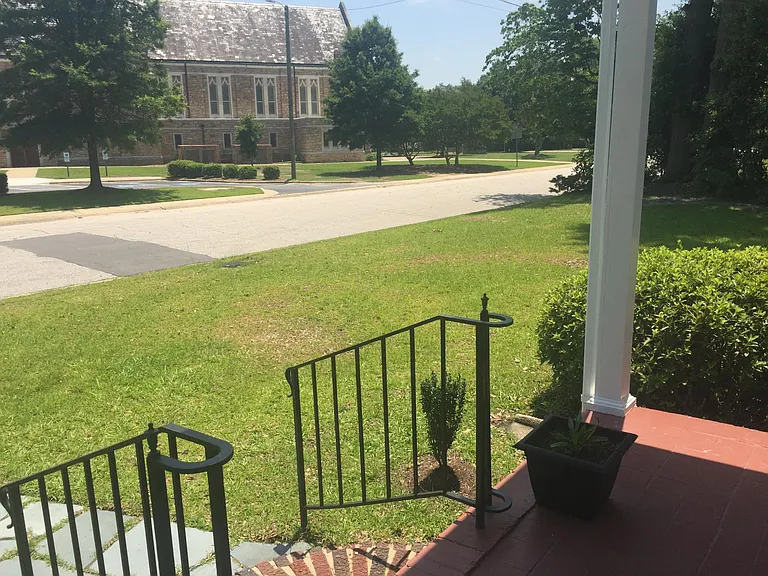 View from front porch, very safe across from Haymount Methodist Church