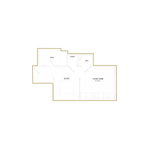 Floor plan Studio + Alcove