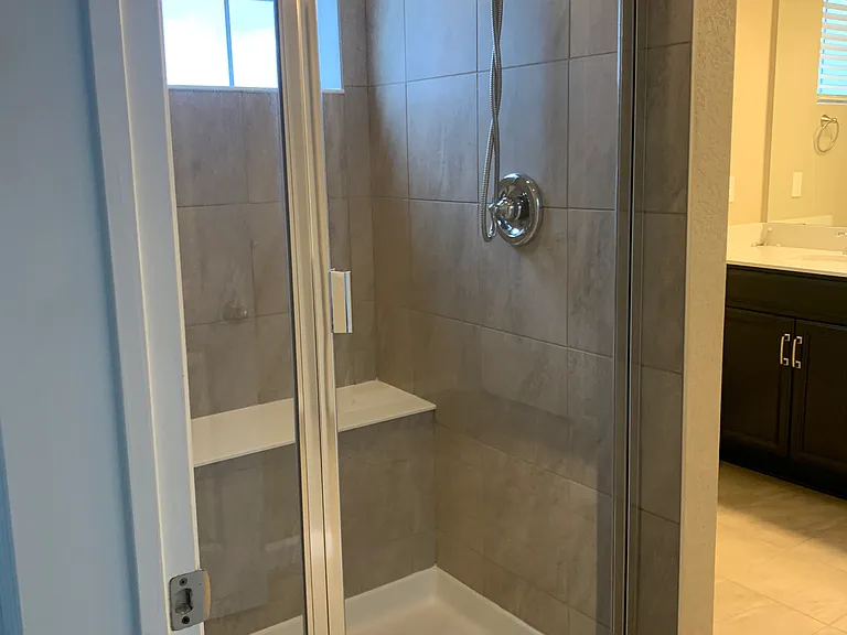 Master bath shower with seat