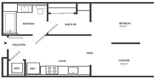 Floor plan Studio 1
