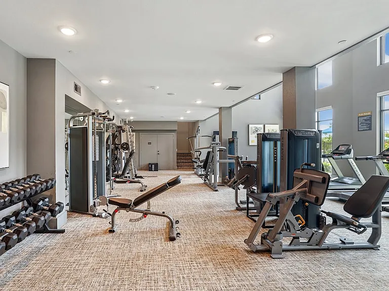 State-of-the-art fitness center with strength equipment