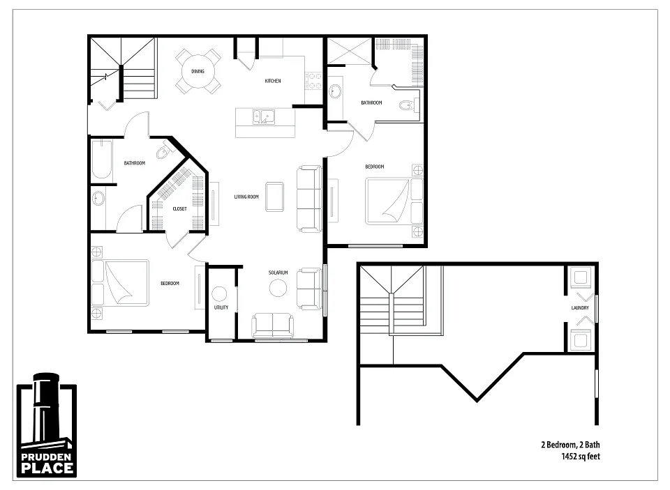 Floor plan 2 Bed 2 Bath Loft