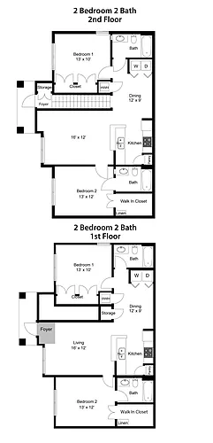 Floor plan B2 - 2 Bed - 2 Bath