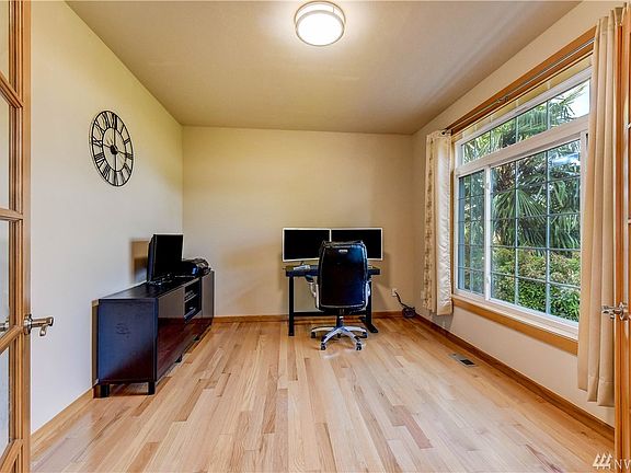 Work from home office with glass french doors