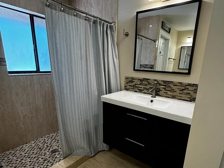 Master with shower and his and hers sinks
